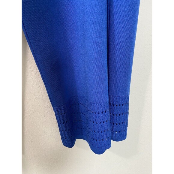 Ming Wang Pants 1X Royal Blue Womens Cut Out Detail Ankle Stretch Career New - Picture 4 of 12